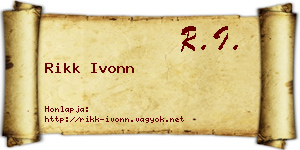 Rikk Ivonn névjegykártya